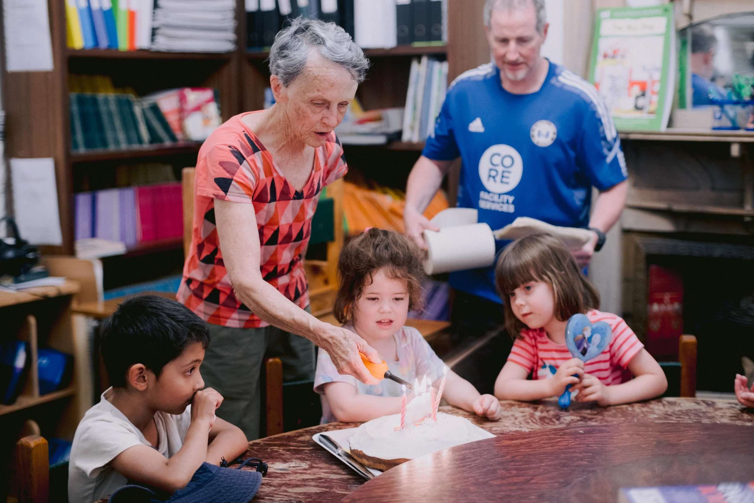 Lighting the candles