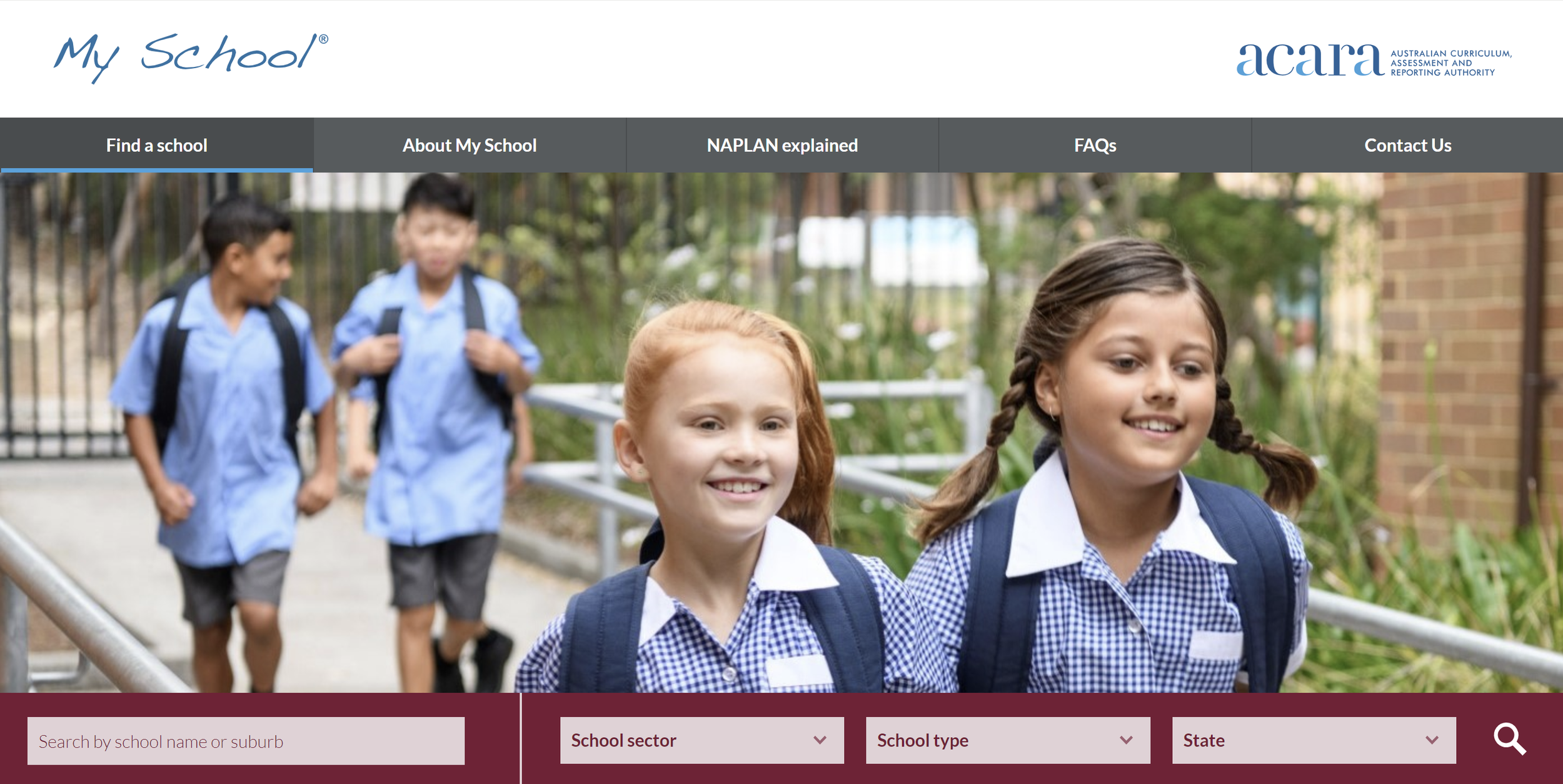 MySchool Website Screenshot
